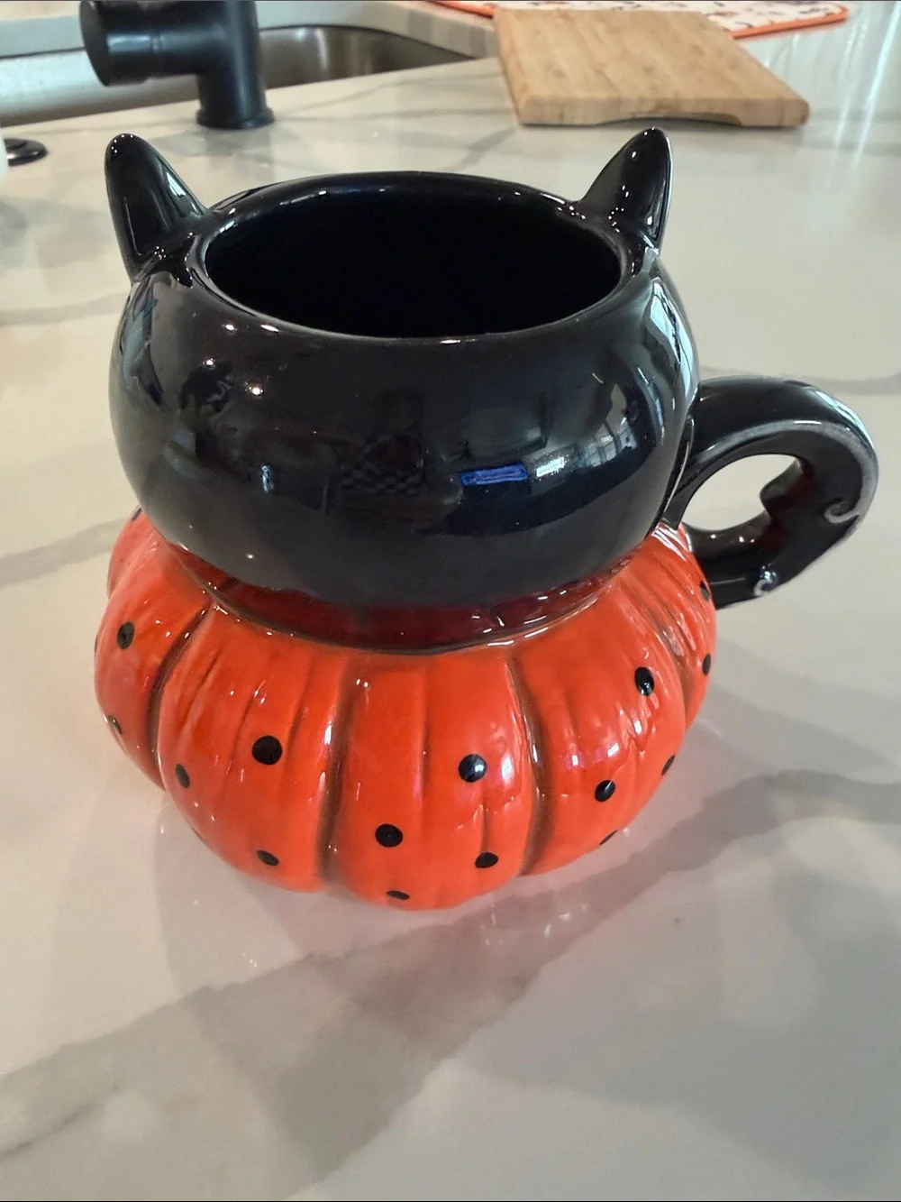 Black & Orange bat Pumpkin Ceramic Mug - Home Accents